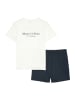 Marc O'Polo Pyjama Mix & Match Cotton in Blau/Weiss