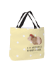 Mr. & Mrs. Panda Tote Bag Meerschweinchen Weisheit mit Spruch in Gelb Pastell
