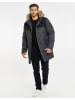 Threadbare Wintermantel THB Jacket Parkston in Schwarz/ Dunkelgrau