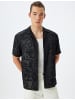 KOTON Shirt in Schwarz Gemustert