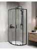 Beliani Duschkabine JUKATAN in Transparent/Schwarz - (W) 80 x (H) 185 x (L) 80 cm