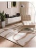 Beliani Kurzflor HARTZ in Beige/Weiß - (W) 160 x (L) 230 cm