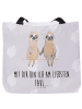 Mr. & Mrs. Panda Tote Bag Faultier Pärchen mit Spruch in Grau Pastell