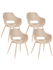 Beliani 4er-Set Esszimmerstuhl MILLERS in Beige/Braun