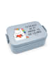 Mr. & Mrs. Panda Snackbox Einhorn Herz Motiv mit Spruch in Blau Pastell