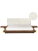 Beliani Doppelbett ZEN in Braun/Weiß - (W) 328 x (H) 86 x (L) 229 cm