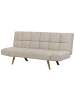 Beliani 3-Sitzer Sofa INGARO in Beige/Heller Holzfarbton - (W) 182 x (H) 79 x (L) 79 cm