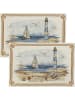 Sander Baumwollmischung, Gewebt, Gobelin Tischset im 2er-Pack Lighthouse in blau-natur