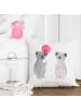 Mr. & Mrs. Panda Kissen 40x40 Koala Luftballon ohne Spruch in Weiß