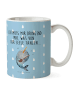 Mr. & Mrs. Panda Kindertasse Narwal Gitarre mit Spruch in Blau Pastell