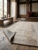KADIMA DESIGN Wollteppich EDALE Hoch-Tief-Relief Wolle 6mm Kurzflor Natur 140x200cm in Natur