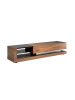 Angel Cerdá TV-Schrank 3139 in Walnuss / Schwarz / Stahl – (B)200 x (H)45 x (T)38 cm