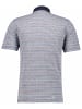 Ragman Softknit-Polo gestreift, kurzarm in Blau