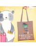 Mr. & Mrs. Panda Uni Tasche Halloween Hexe mit Spruch in Braun Pastell