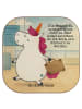 Mr. & Mrs. Panda Untersetzer Glas Einhorn Koffer Design mit Spruch in Weiß