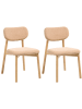 Beliani 2er-Set Esszimmerstuhl MILLS in Braun/Beige