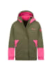 Trollkids 3 in 1 Jacke "Kjerak" in Dunkle Olive/Hellmagenta