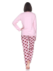 NORMANN Schlafanzug Pyjama langarm Herz Tupfen Punkte in rosa
