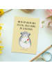 Mr. & Mrs. Panda Postkarte Chinchilla Blume mit Spruch in Gelb Pastell