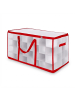 relaxdays Weihnachtskugel-Aufbewahrungsbox in Transparent/ Rot - (B)73 x (H)37 x (T)36 cm