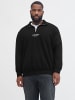 JACK & JONES PLUS Sweatshirt mit halbem Reißverschluss in Black