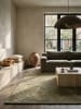 KADIMA DESIGN Teppich Wolle Handgetuftet LEVEN Wellen Abstrakt Wohnzimmer Modern in Olivegrün
