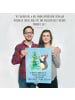 Mr. & Mrs. Panda Poster Pinguin Weihnachtsbaum mit Spruch in Eisblau