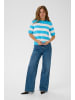 Kaffe Strickpullover KAlizza Regular fit in Aquarius/Chalk Wide Stripe