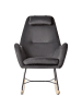 Beliani Schaukelsessel ARRIE in Grau/Schwarz/Braun - (W) 48 x (H) 116 x (L) 92 cm