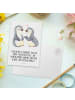 Mr. & Mrs. Panda Postkarte Pinguine trösten mit Spruch in Weiß