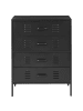 Beliani Büroschrank ENAGO in Schwarz - (W) 80 x (H) 102 x (L) 40 cm
