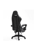 Wisam® Gaming Stuhl Drehbar Fußstütze Schwarz Weiß