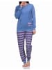 NORMANN Frottee Schlafanzug Bündchen - 77715 in blau
