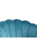 SalesFever Muschelsofa 2-Sitzer elegant Beine Chrom goldfarben und Samtbezug in Blau
