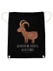 Mr. & Mrs. Panda Stofftasche Sternzeichen Steinbock mit Spruch in Schwarz