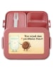 Mr. & Mrs. Panda MEPAL Bentobox Milch Keks Design mit Spruch in Rot Pastell