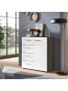 Inn.Furn Kommode weiß Hochglanz, grau 80 cm, Sideboard mit Schubkästen