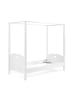 58 aufm Kessel HIMMELBETT mit Nachtkommode Kamila 211x187x96 aus MDF in Weiß
