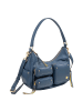 DuDu Pocket Schultertasche Leder 30 cm in denim blue