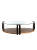 Angel Cerdá Couchtisch 2055 in Walnuss / Glas / Schwarz – (B)135 x (H)32 x (T)135 cm
