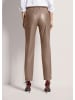 MADELEINE Kunstlederhose mit Biesen in taupe