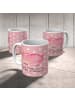Mr. & Mrs. Panda Camping Tasse Einhorn Schwein mit Spruch in Rot Pastell