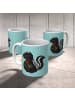 Mr. & Mrs. Panda Kaffeetasse Stinktier Blume ohne Spruch in Türkis Pastell