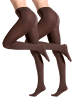 Yenita® 2er Pack Thermostrumpfhosen Strumpfhose gefüttert Thermal in braun
