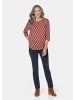 GOLDNER Kurzgröße:  Bluse 3/4-Arm mit grafischem Druck in camel / gemustert