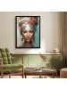 MuchoWow Poster mit Leiste Abstraktes Porträt