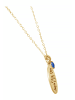 Gemshine Halskette mit Anhänger Swim Bike Run - Saphir in gold coloured