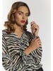 faina Bluse Mit Zebraprint in Weiss Schwarz