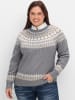 sheego by Joe Browns Jacquard-Pullover in grau meliert