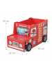 relaxdays Spielzeugkiste "Feuerwehr" in Rot - (B)60 x (H)34 x (T)32 cm